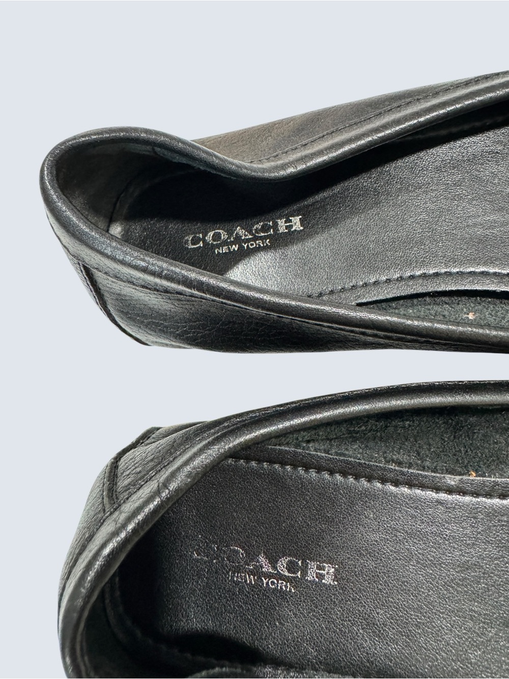 Coach Fredrica Black Leather Silver Hardware Driving Loafers 9.5B - Picture 7 of 11